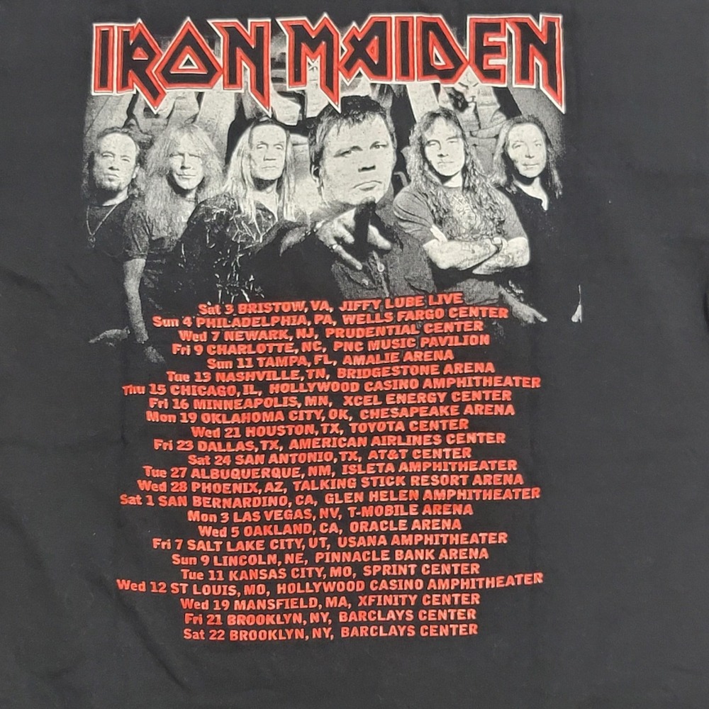 Iron Maiden Shirt Mens Large Black 2016 Tour Band Tee T-Shirt Heavy Metal Rock - Picture 7 of 11